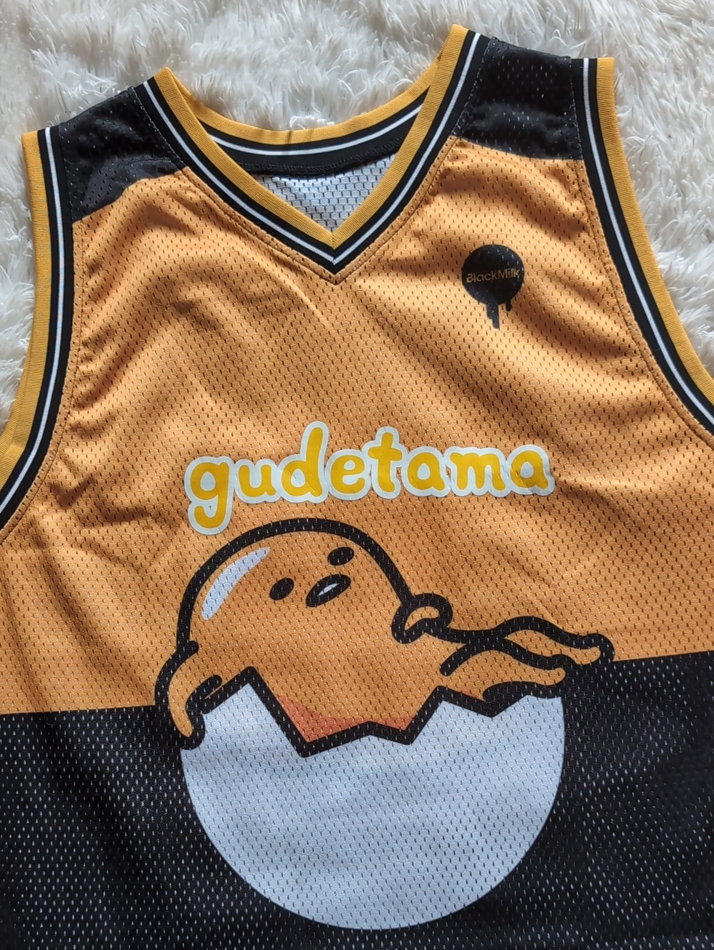 Blackmilk Sanrio Gudetama & Chill Basketball Mesh Jersey Tank Top Size Large - Picture 7 of 13